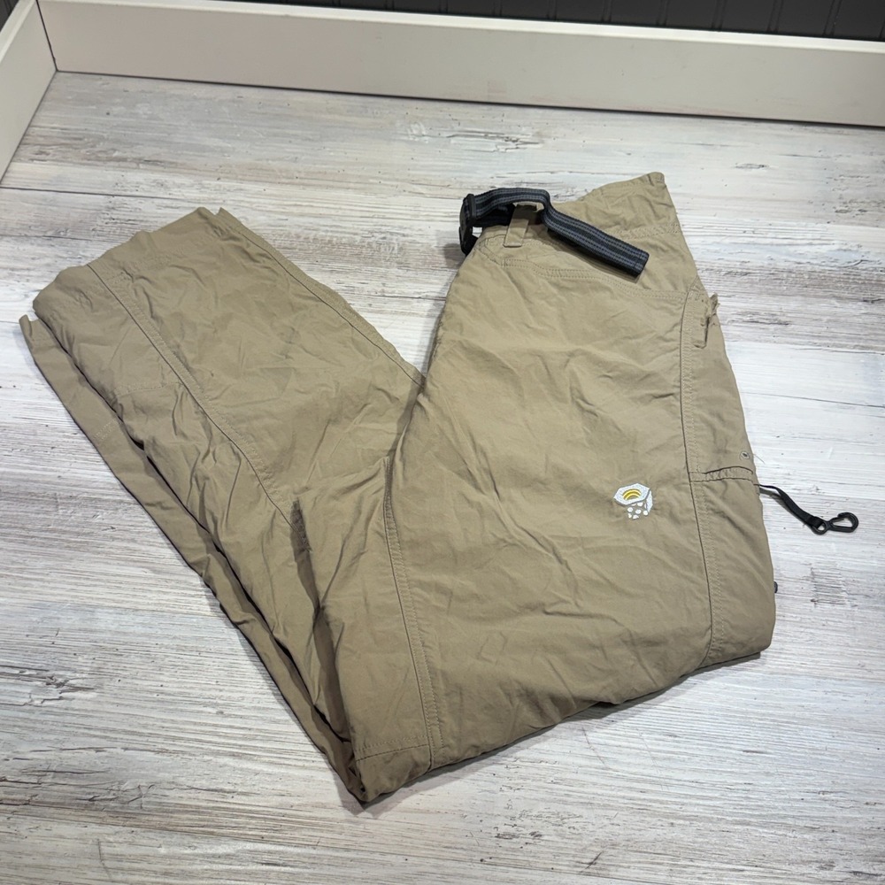 Mountain Hardwear Pants Men Sz M 31x30 Beige Nylon Hiking Adjustable Waist Belt